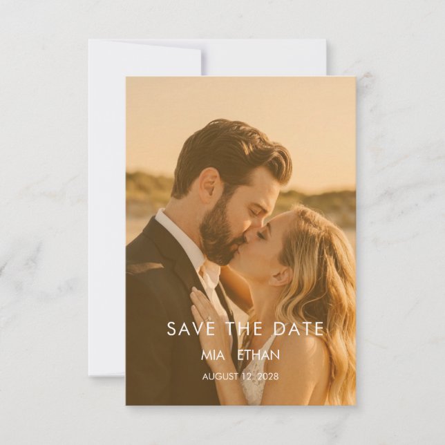 trendy chic stylish classy save the date card (Front)