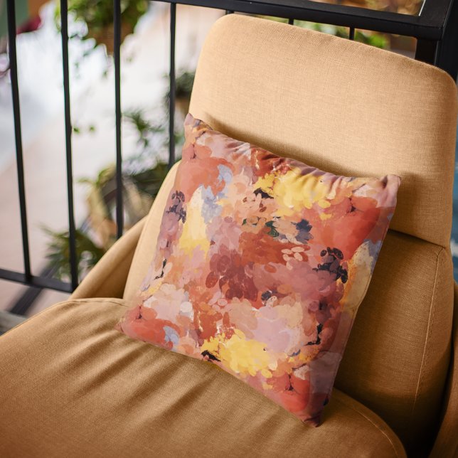 Trendy Chic Terracotta Rust Orange Brown Throw Pillow (Creator Uploaded)