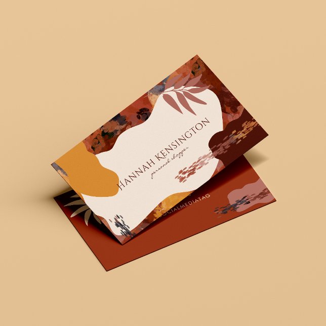 Trendy Chic Terracotta Warm Earth Tones Business Card (Creator Uploaded)
