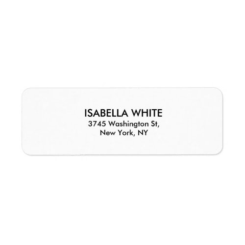 Trendy Chic White Background Simple Plain Elegant Label