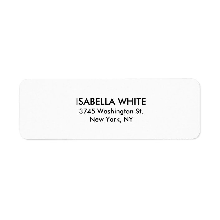 Trendy Chic White Background Simple Plain Elegant Label Zazzle Trendy Chic White Background Simple