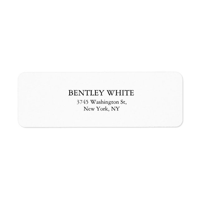Trendy Chic White Stylish Simple Plain Elegant Label (Front)