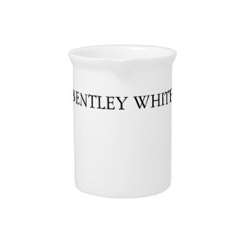 Trendy Chic White Stylish Simple Plain Your Name Beverage Pitcher by made_in_atlantis at Zazzle