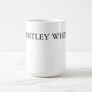 Trendy Chic White Stylish Simple Plain Your Name Coffee Mug by made_in_atlantis at Zazzle