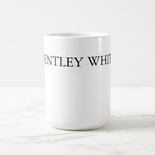 Trendy Chic White Stylish Simple Plain Your Name Coffee Mug