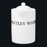 Trendy Chic White Stylish Simple Plain Your Name Teapot<br><div class="desc">This template can be customized to meet all professional occupations.</div>