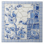 Trendy Chinoiserie Chic Blue White Chinese Pagoda  Ceramic Tile<br><div class="desc">"Trendy Chinoiserie Chic Blue White Chinese Pagoda ceramic tile."  Modern,  original artwork in a vintage style that is Asian inspired from antique pottery and tile murals.  This design was painted,  then graphically "broken" for a broken china style.  Created by internationally licensed artist and designer,  Audrey Jeanne Roberts,  copyright.</div>