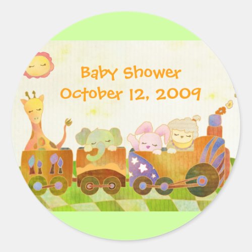 Trendy Choo Choo Train Baby Shower Stickers