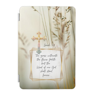 Trendy Christian Nature Grass Field Pastel Cross iPad Mini Cover