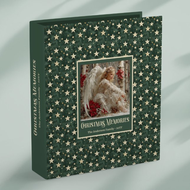 Trendy Christmas Angel Red Green Gold Memory Album 3 Ring Binder (Trendy Christmas Angel Red Green Gold Memory Albums)