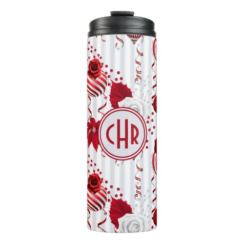 Trendy Christmas Balls and Poinsettia Thermal Tumbler