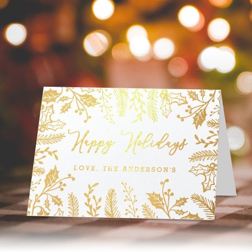 Trendy Christmas Foliage Foil Card
