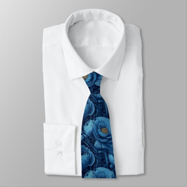 Trendy Christmas Gift For Dad Ranunculus Neck Tie (Tied)