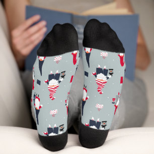 Trendy christmas gnome colorful holiday gift Socks