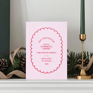 Trendy Christmas Holiday Letterpress Card