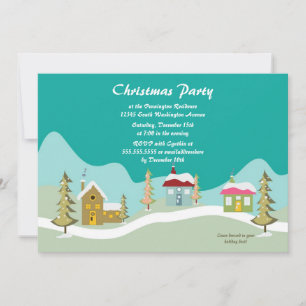 Trendy Christmas holiday trees party invitation