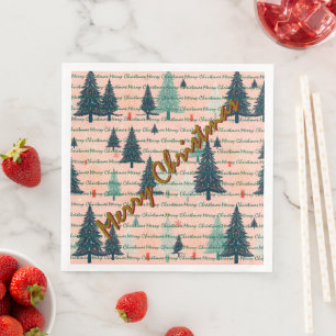 Trendy Christmas Luxury Christmas Trees Paper Dinner Napkins