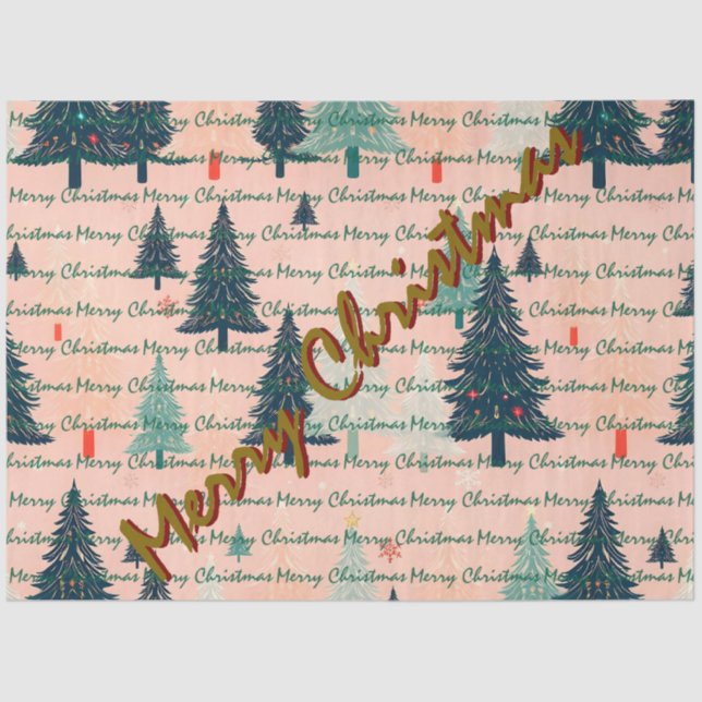 Trendy Christmas Luxury Christmas Trees Tissue Paper (Front)
