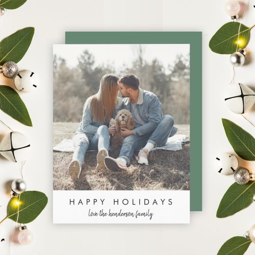 Trendy Christmas  Modern Stylish Minimal Photo Holiday Card