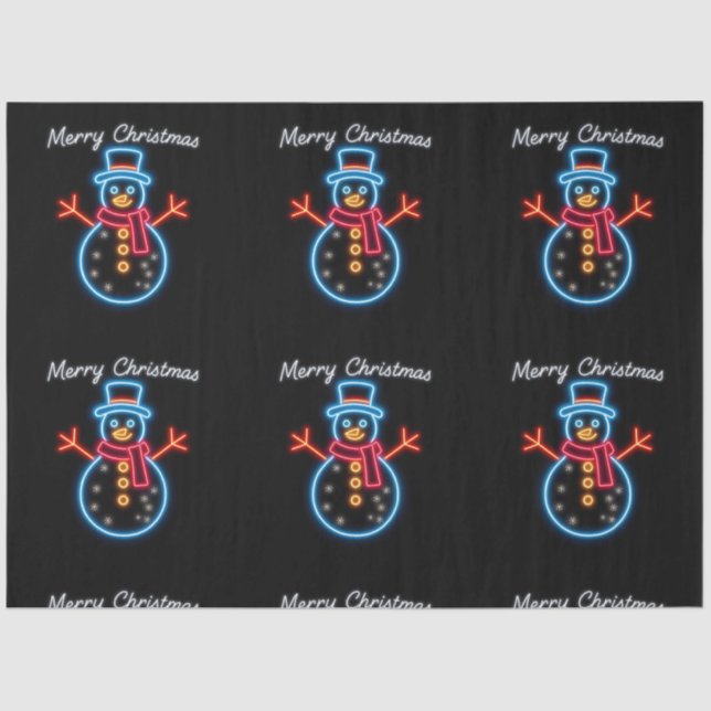 Trendy Christmas Neon Holiday Collection Tissue Paper (Front)