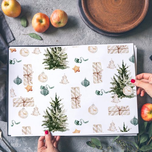 Trendy Christmas Pattern  Watercolor  Paper Pad