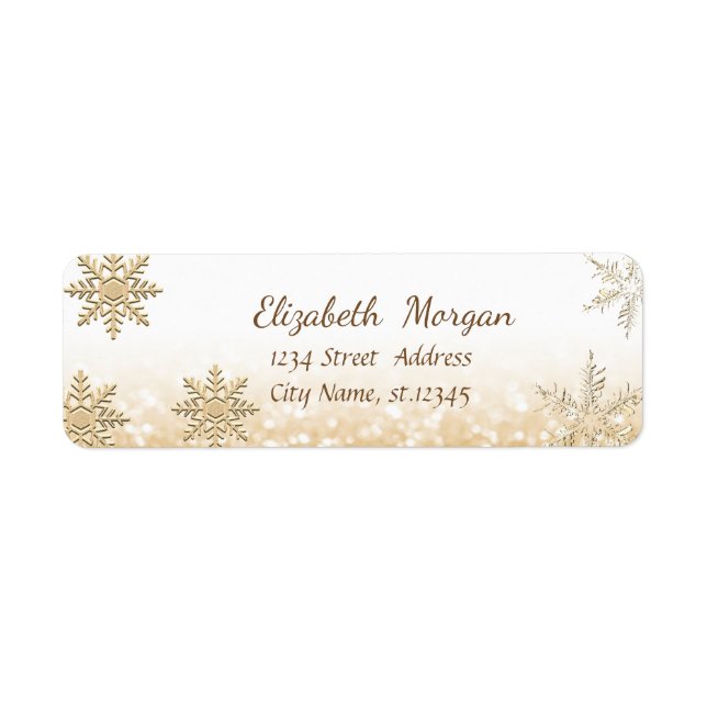 Trendy Christmas,Snowflakes,Glittery Label (Front)
