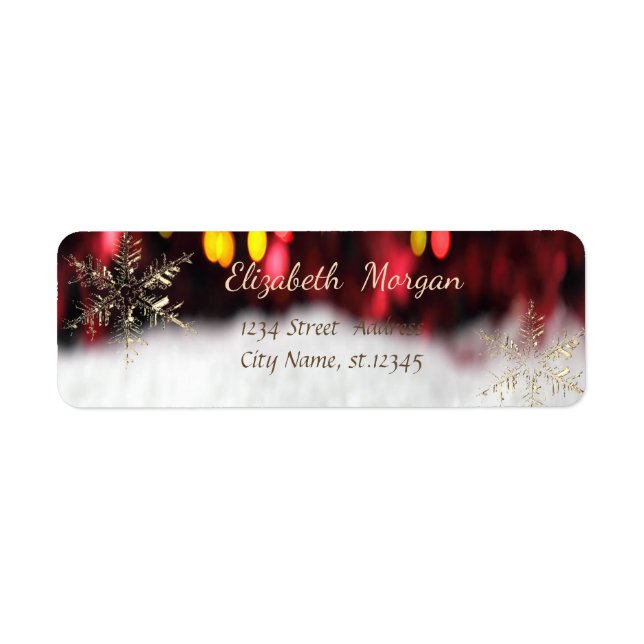Trendy Christmas Snowflakes Label (Front)