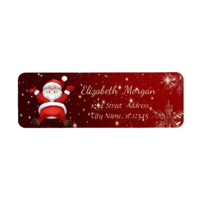 Trendy Christmas Snowflakes,Santa Claus Label (Front)
