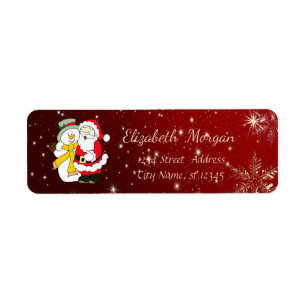 Trendy Christmas Snowflakes,Snowman,Santa Claus Label