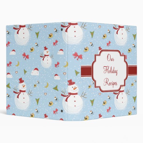 Trendy Christmas Snowman Recipe binders