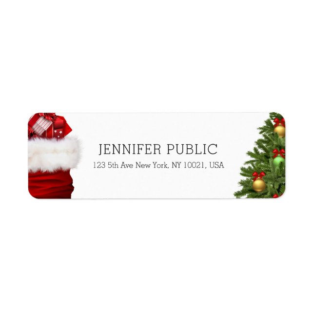 Trendy Christmas Tree Gifts Elegant Template Label (Front)