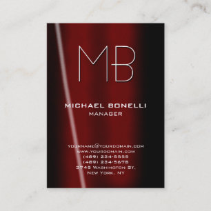 Trendy chubby black red chic unique business card