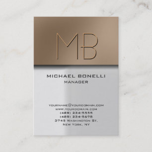 Trendy chubby grey beige stylish business card