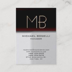Trendy chubby grey red stylish business card