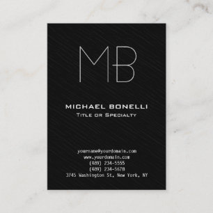 Trendy chubby modern black gray business card