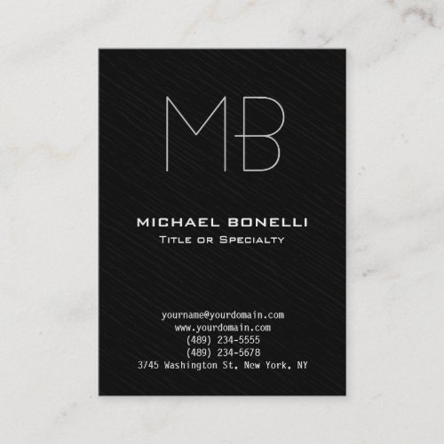 Trendy chubby modern black gray business card