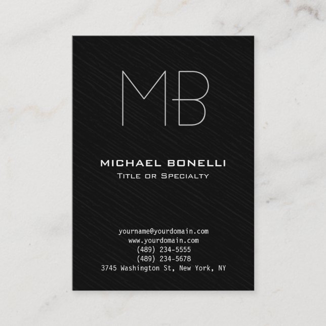 Trendy chubby modern black gray business card (Front)