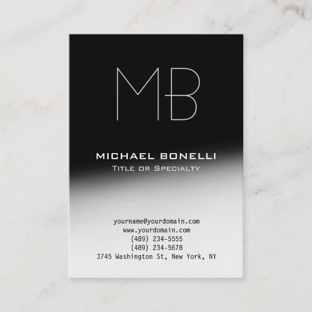 Trendy chubby modern black gray business card (Front)