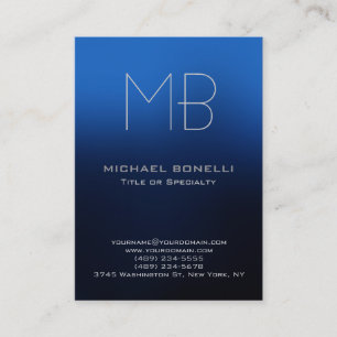 Trendy chubby modern blue background business card