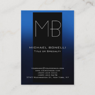 Trendy chubby modern blue black business card