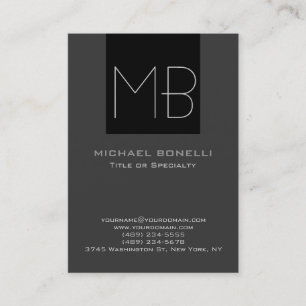 Trendy chubby modern gray black business card