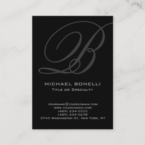 Trendy chubby modern grey black business card