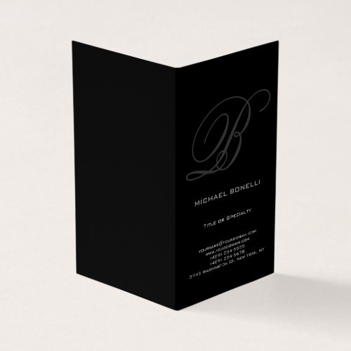 Trendy chubby modern grey black business card