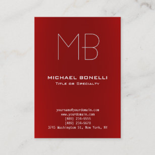 Trendy chubby modern red background business card