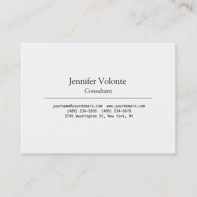 Trendy Chubby Stylish Black & White Business Card (Front)