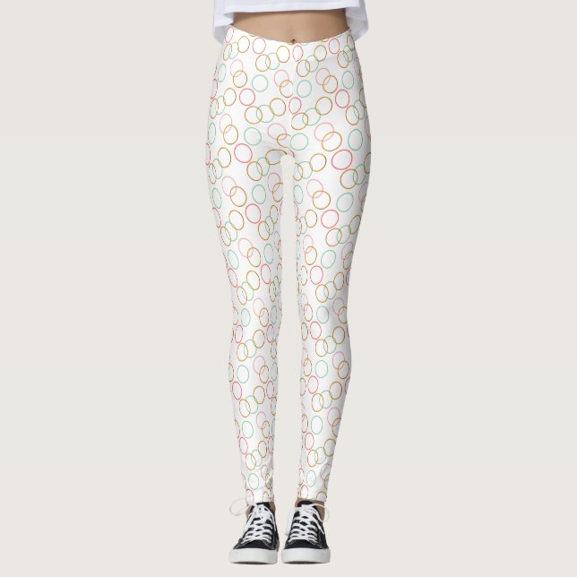 Trendy Circle Pattern Leggings (Front)