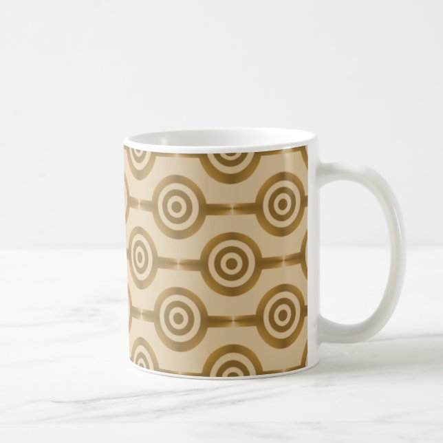 Trendy Circles Mug, Golden Honey Coffee Mug (Right)