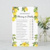 Trendy Citrus Lemon Mommy or Daddy Game (Standing Front)