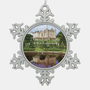 Trendy Clan Sutherland Scottish Castle Photo Snowflake Pewter Christmas Ornament