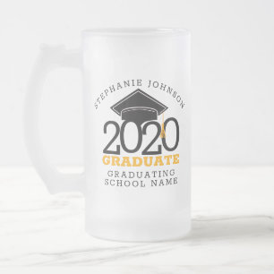 Trendy Class of 2020 Graduate Frosted Glass Beer Mug